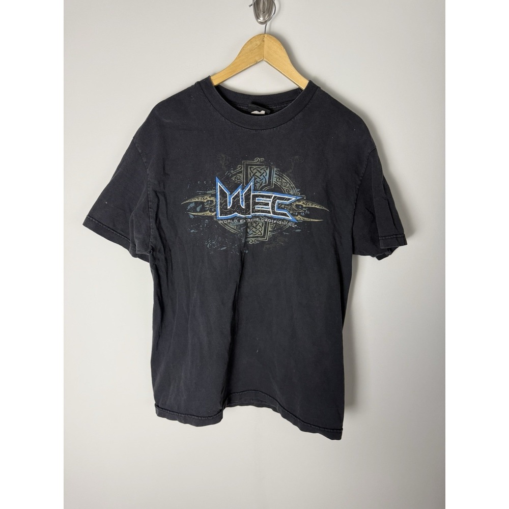 Vintage WEC World Extreme Cagefighting T Shirt Mens XL Black Graphic Rare